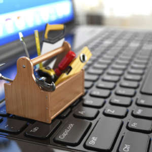 toolbox on computer keyboard